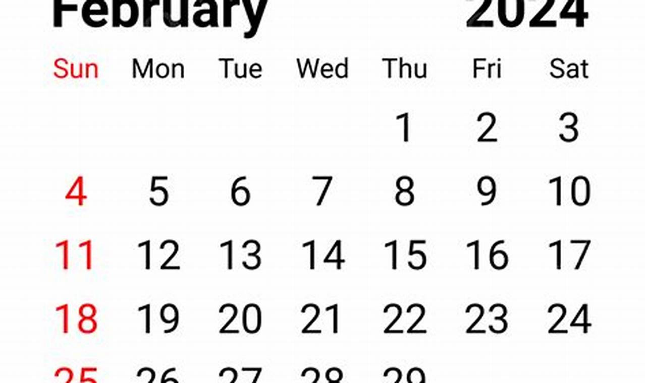 Feb 2024 Calendar Png