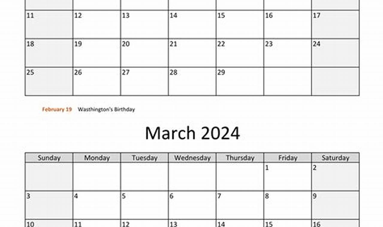 February/March 2024 Calendar