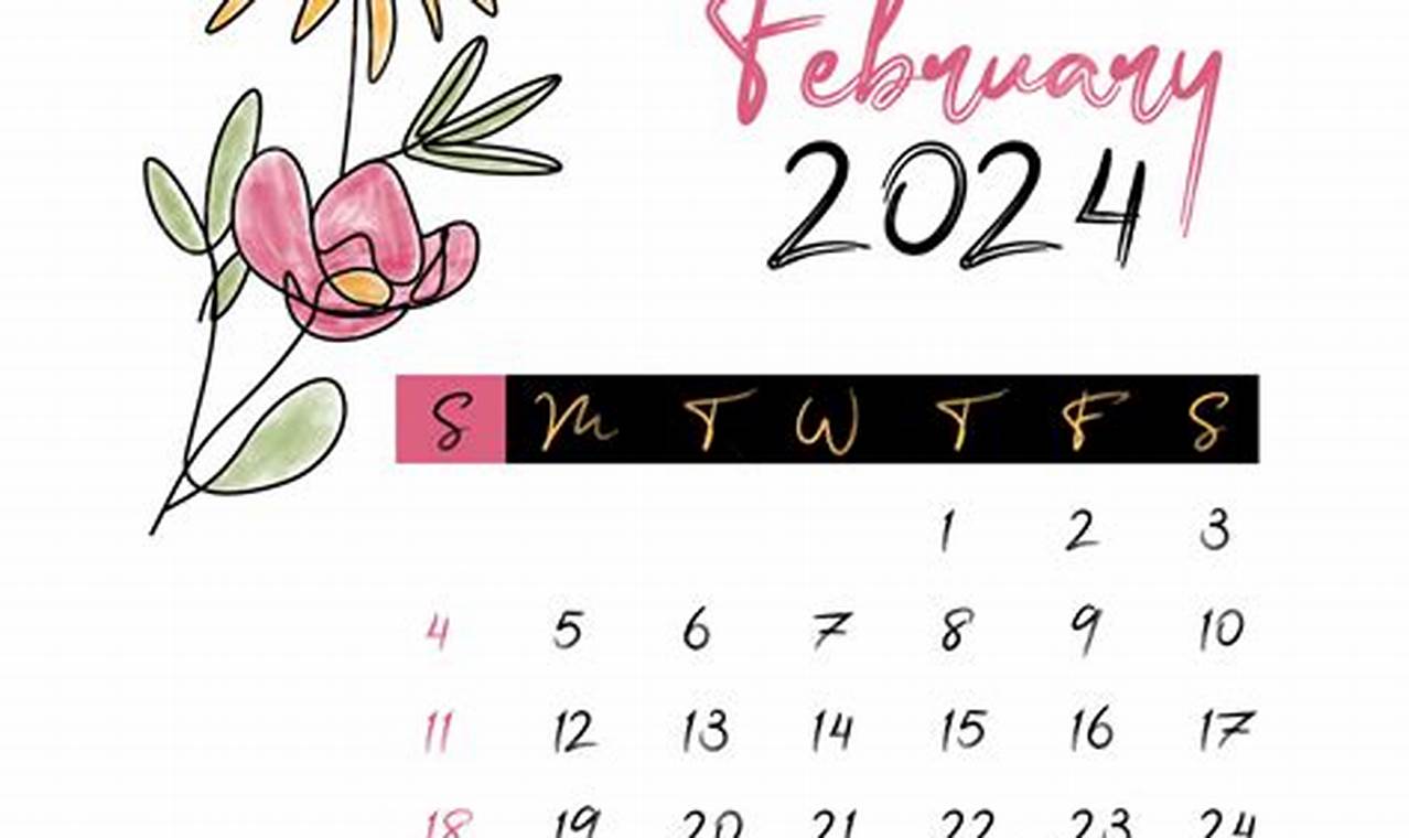 February 2024 Calendar Flowers