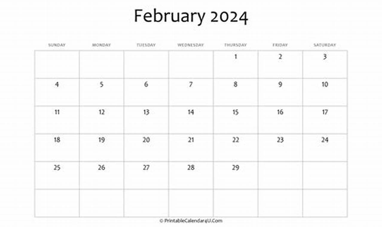 February 2024 Calendar Kindergarten Worksheets Buddy