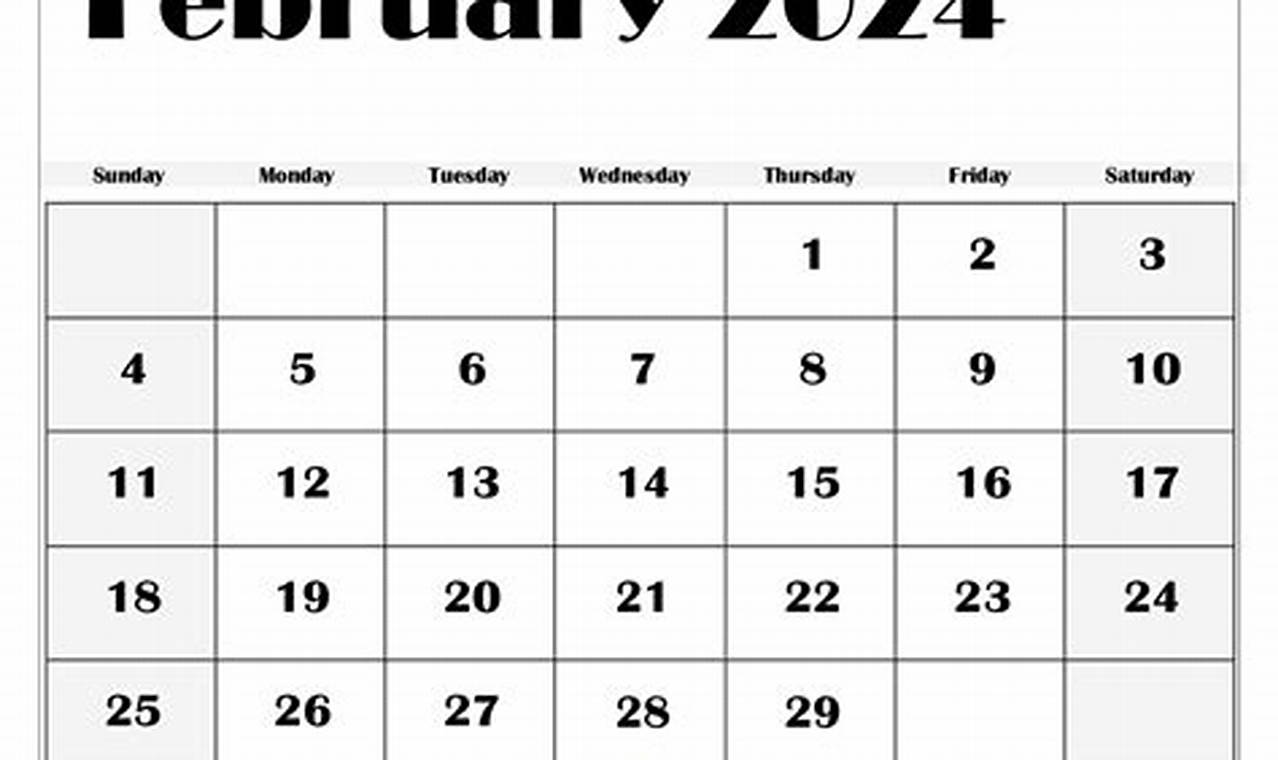 February 2024 Calendar Pdf