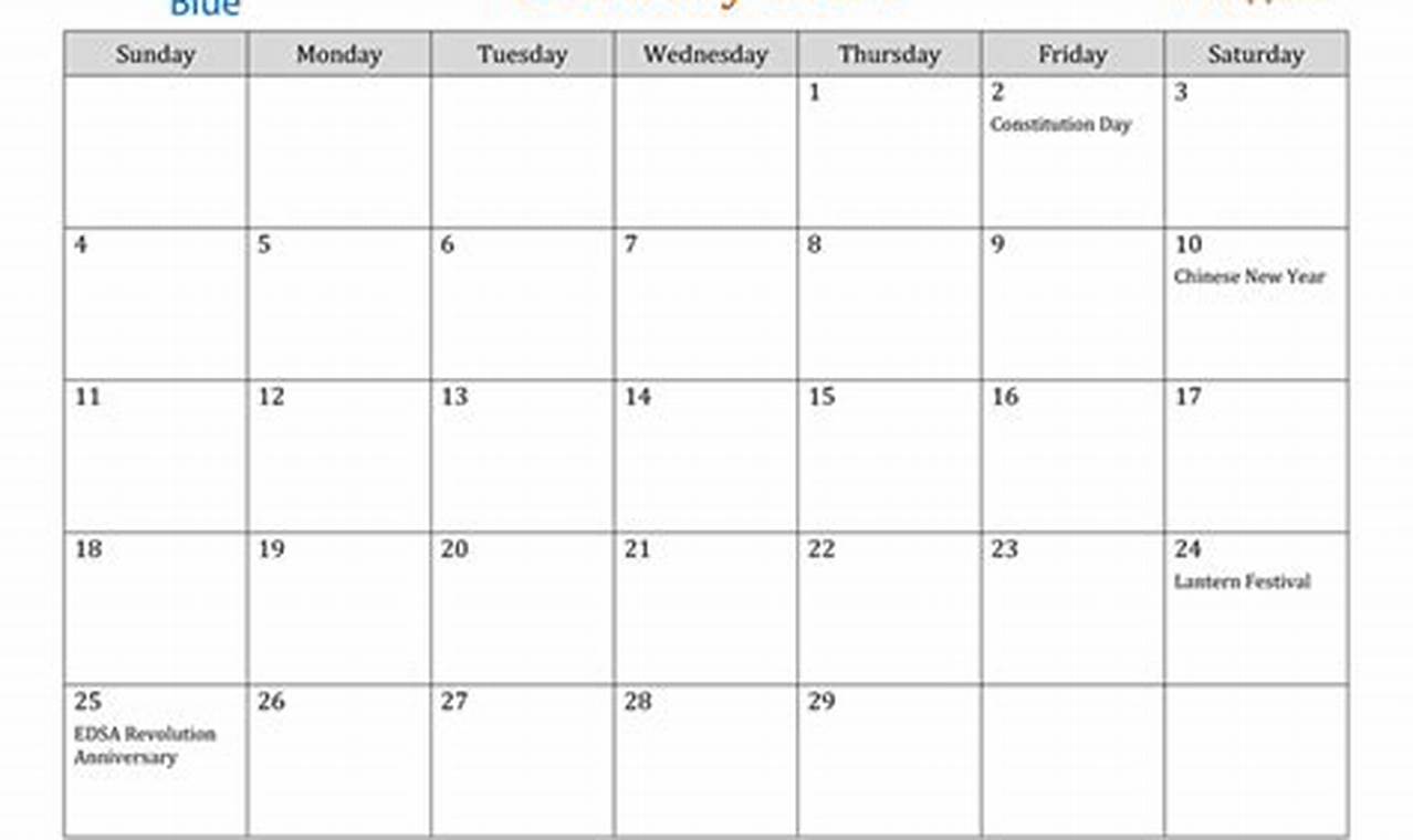 February 2024 Calendar With Holidays Malaysia Calendar