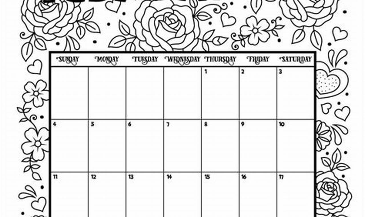 February 2024 Coloring Calendar