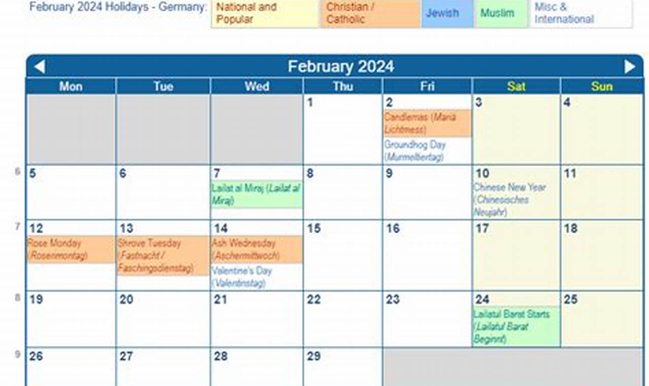 February Wincalendar 2024 With Holiday