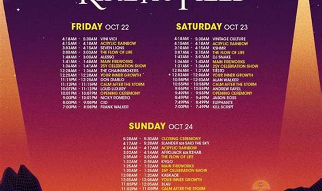 Field Day 2024 Set Times