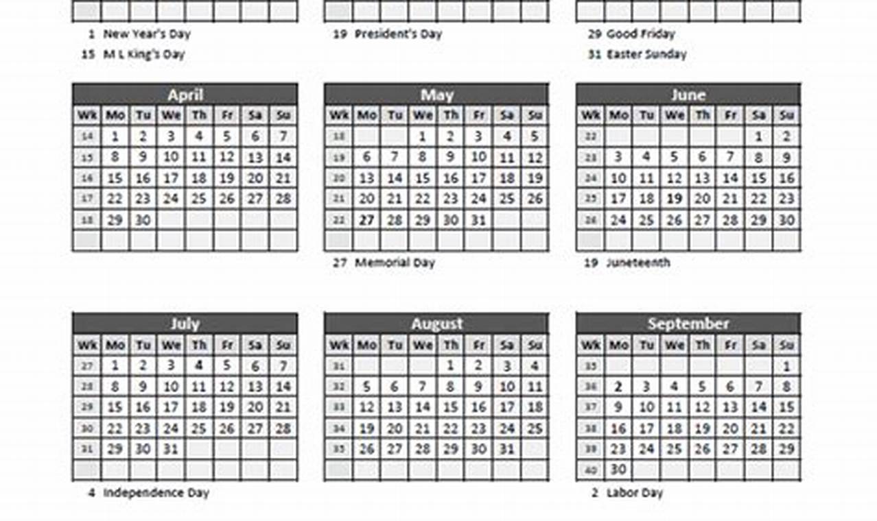 Financial Calendar Week Numbers 2024