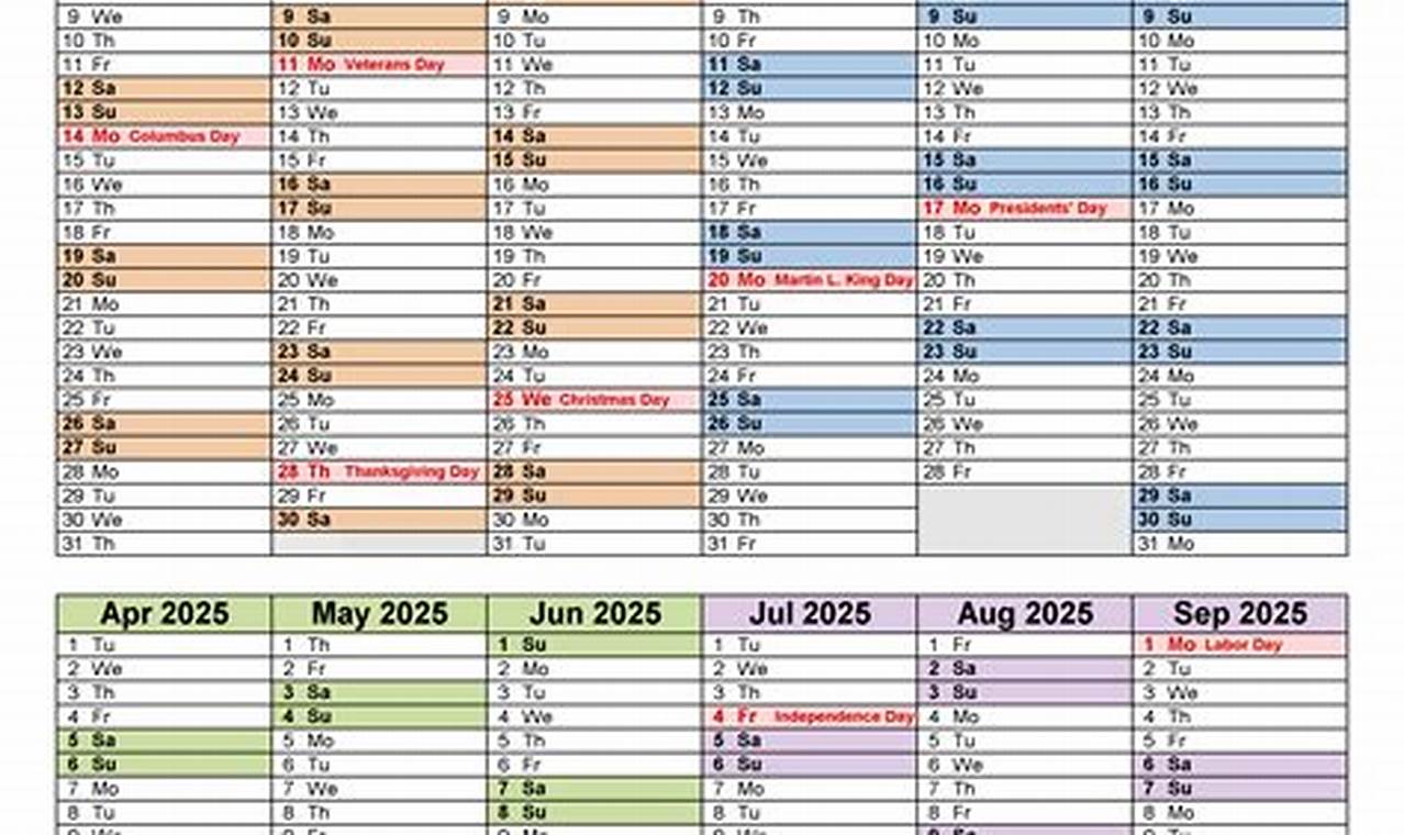 Fiscal Year Calendar 2024 2025