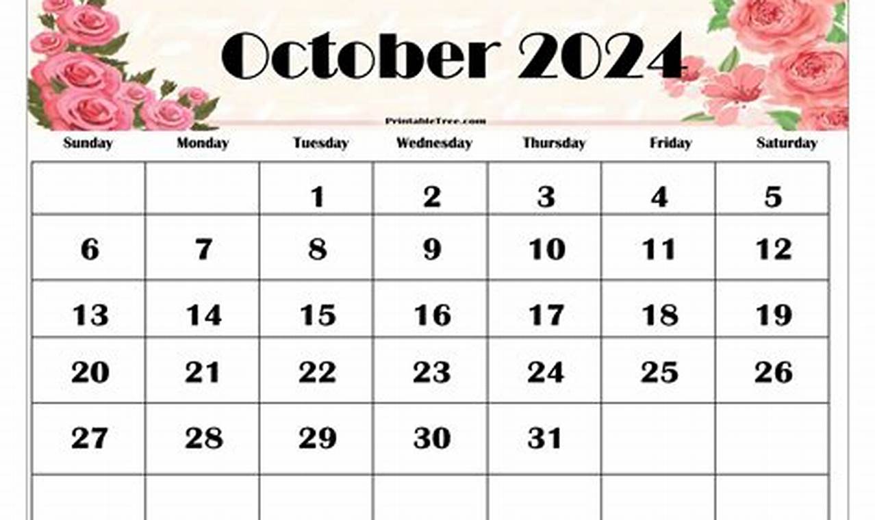 Floral October 2024 Calendar Google Translate