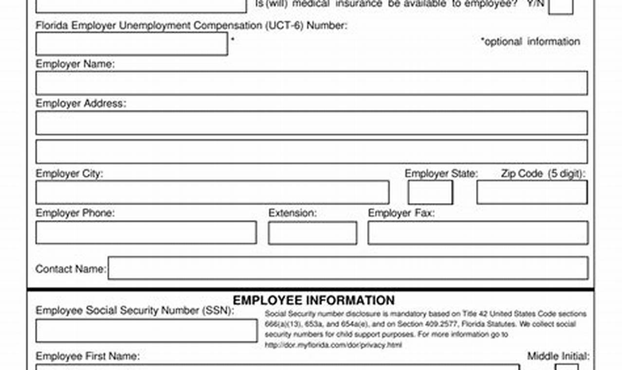 Florida New Hire Reporting Form 2024 Instructions