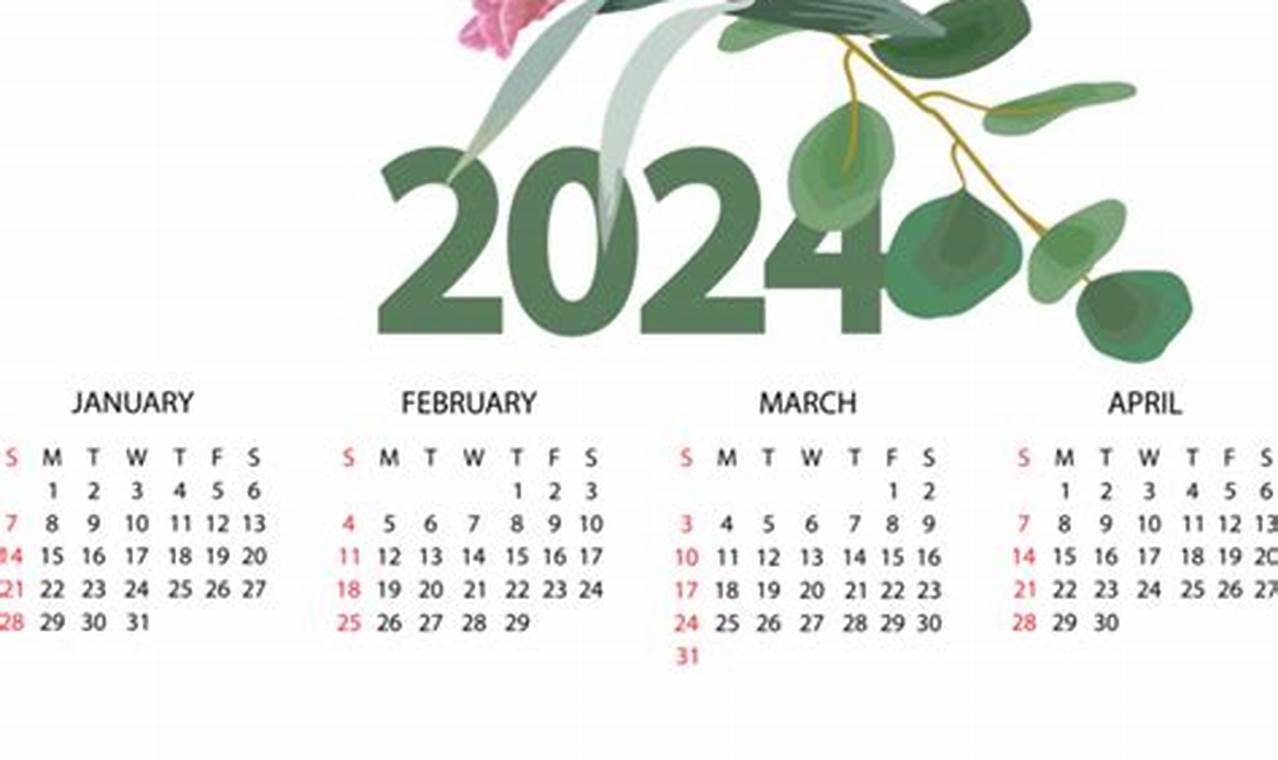 Flower Calendar 2024 Printable