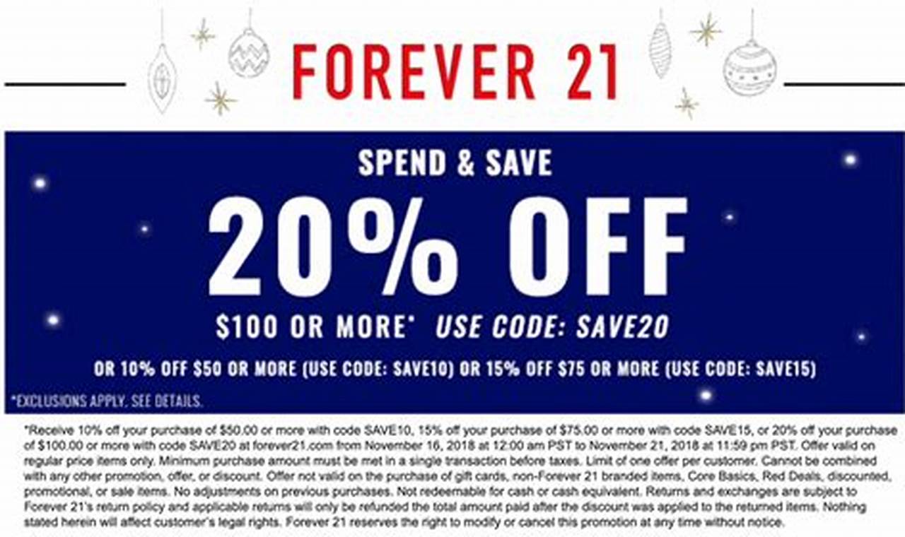 Forever 21 Coupon In-Store 2024