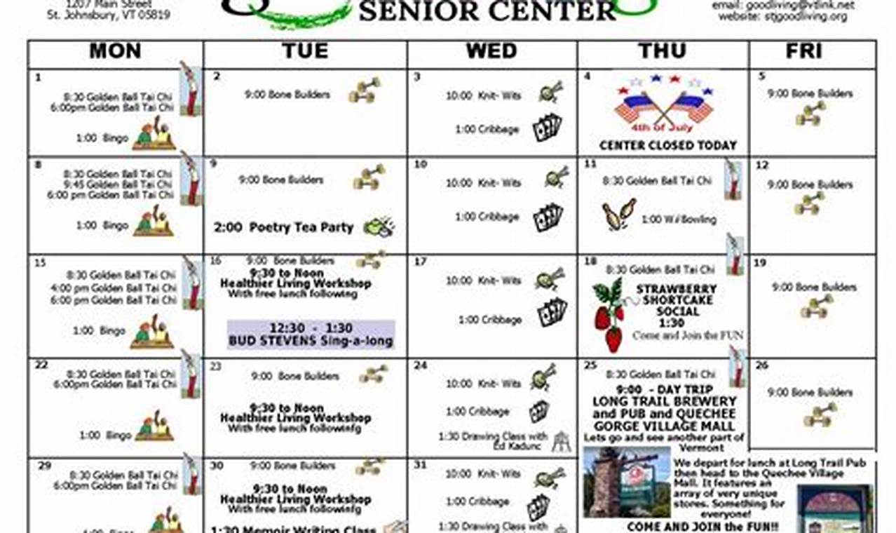 Framingham Senior Center Calendar