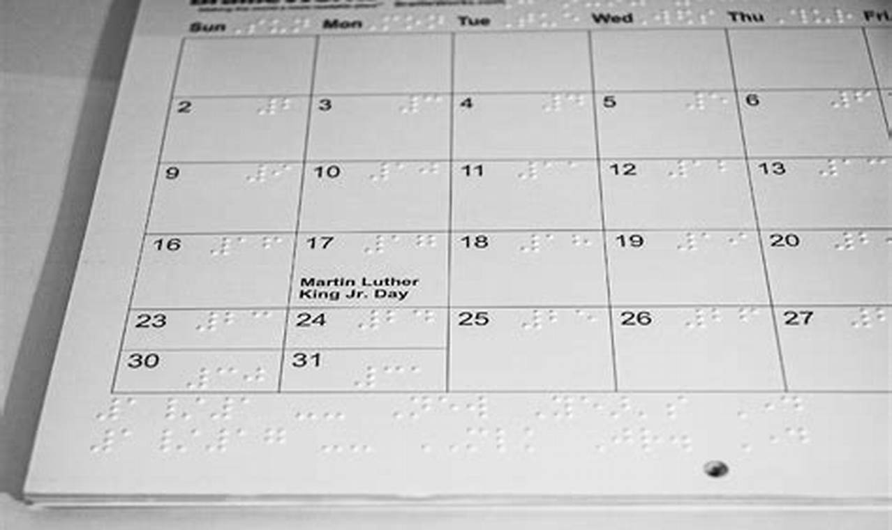 Free Braille Calendar
