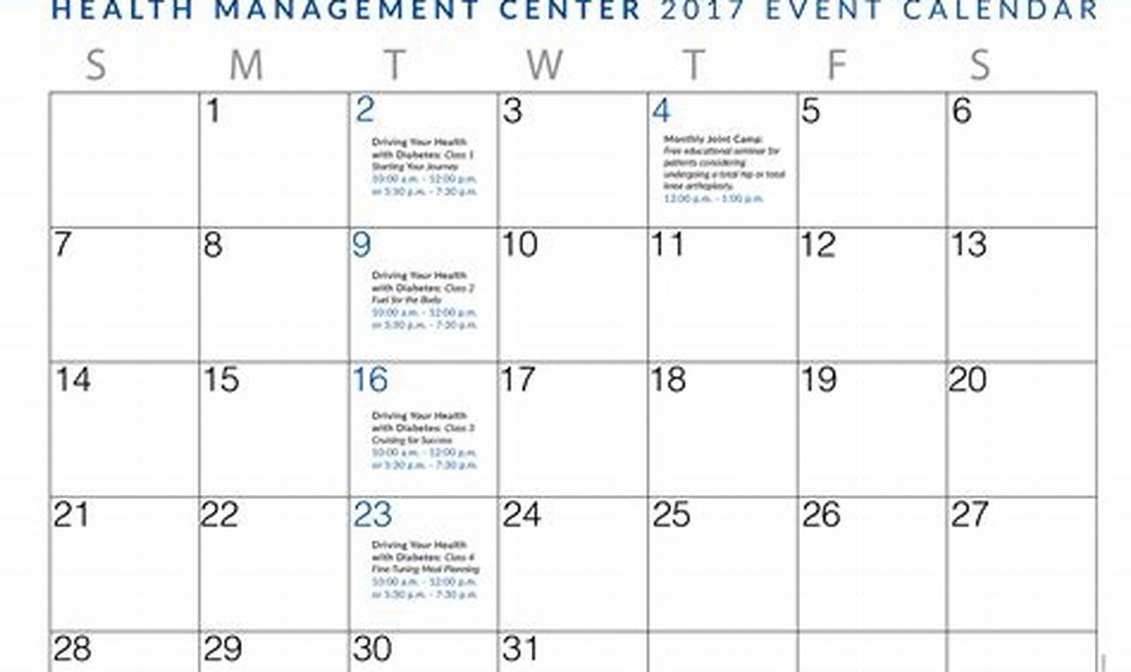 Free Calendar Of Events Template