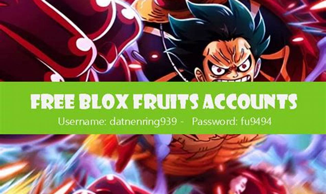 Free Max Level Blox Fruits Account 2024