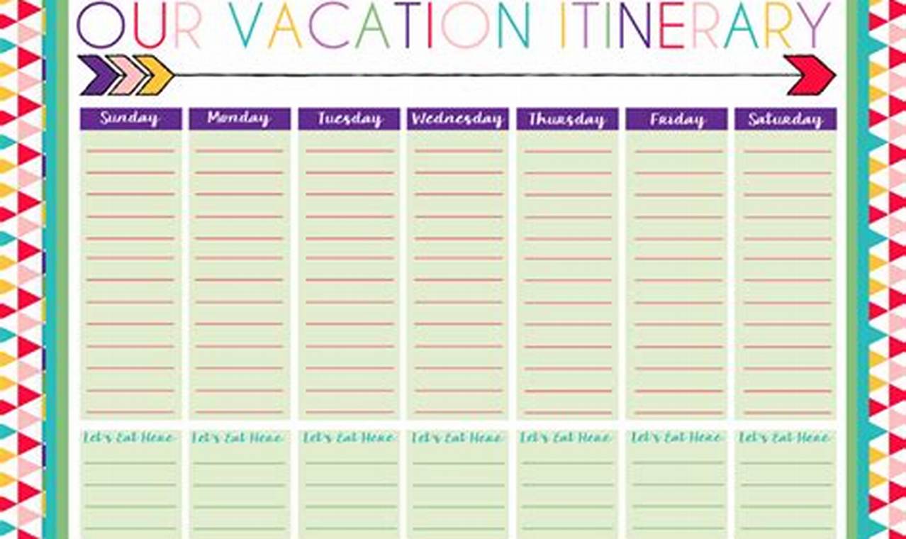 Free Online Vacation Calendar