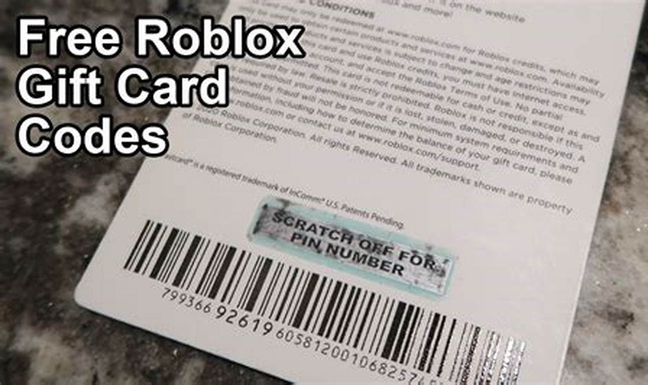 Free Roblox Gift Card Codes 2024