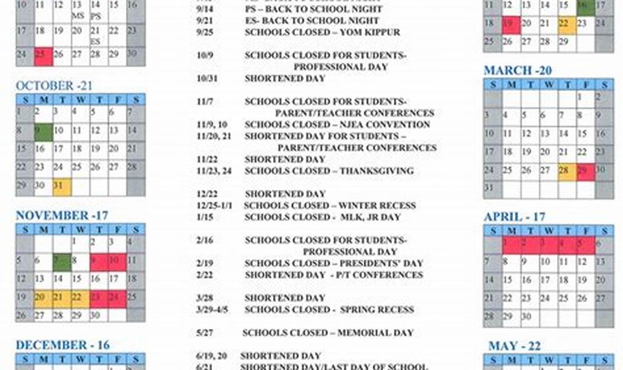 Freehold Township School Calendar 2024-2025