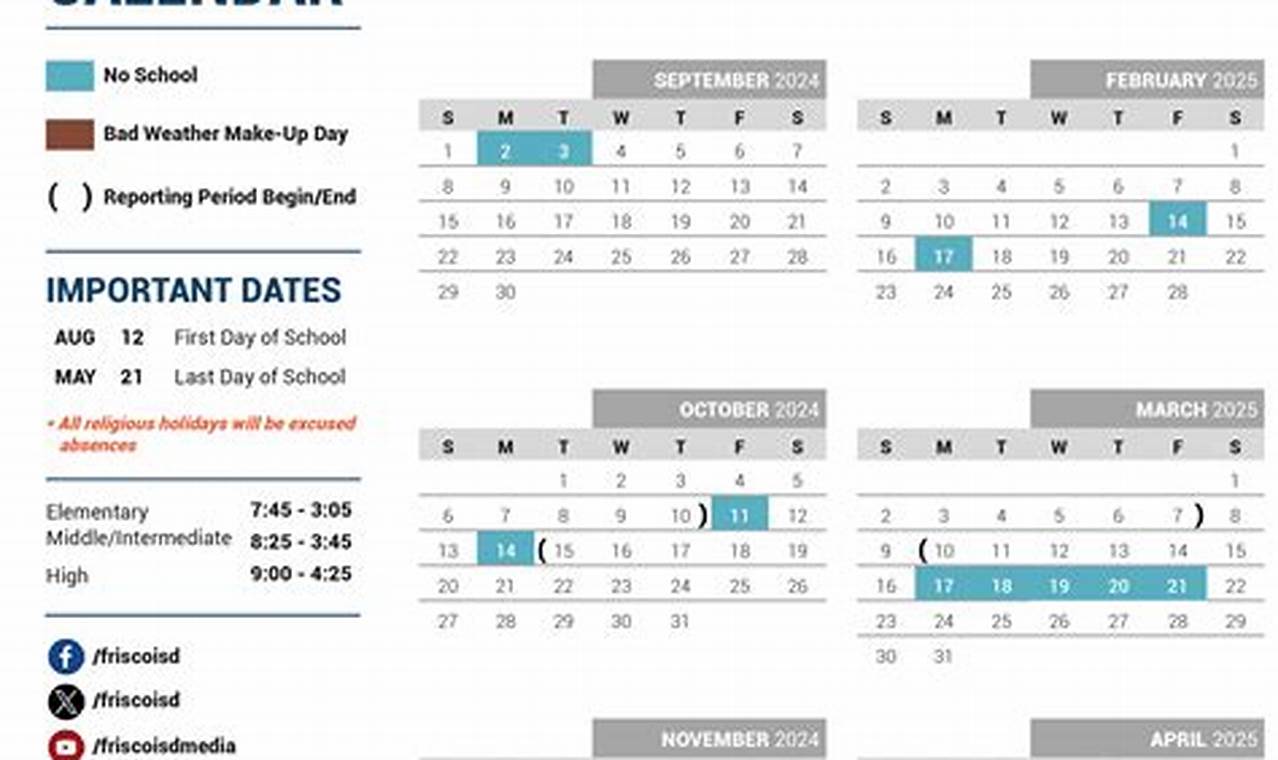 Frisco School Calendar 2024-24