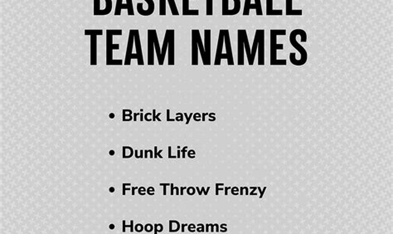 Funny Fantasy Basketball Names 2024