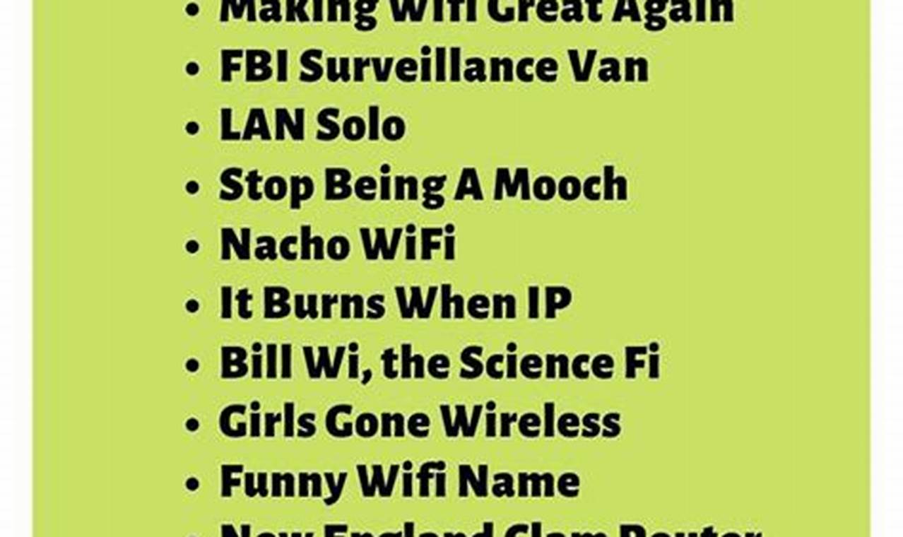 Funny Wifi Names 2024