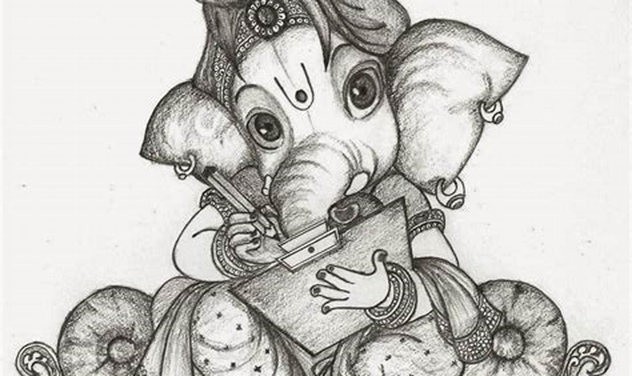 Ganpati Pencil Sketch: A Divine Artistic Journey