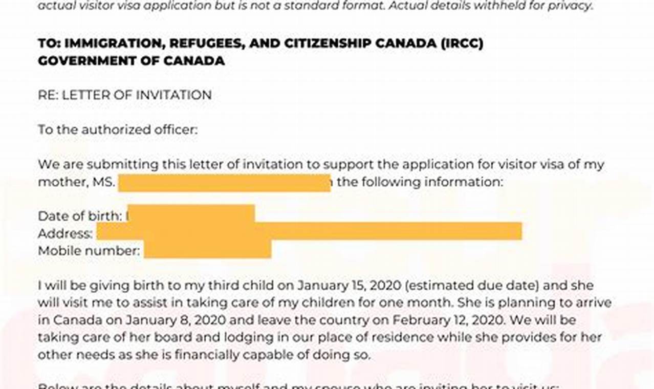 Generate Visa Invitation Letter 2024 Canada