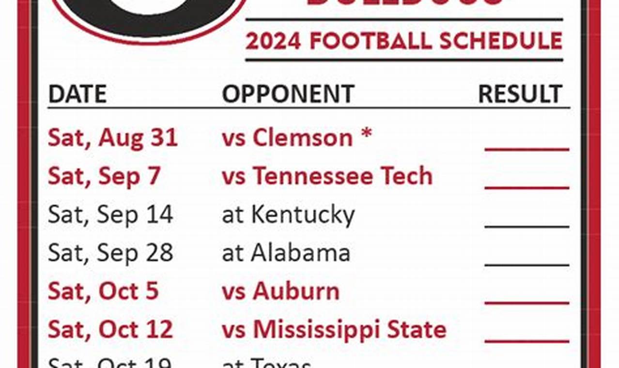 Georgia Bulldog 2024 Schedule