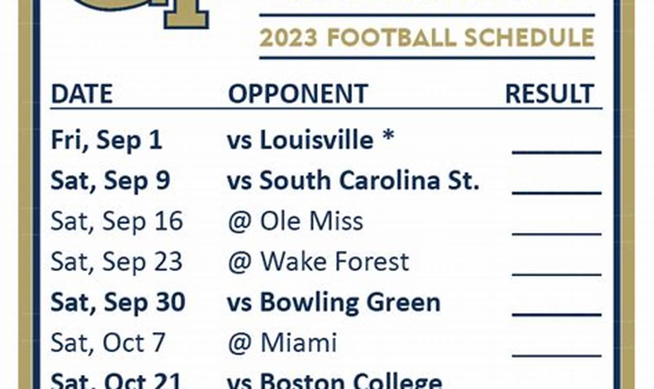 Georgia Tech Football Schedule 2024 2024