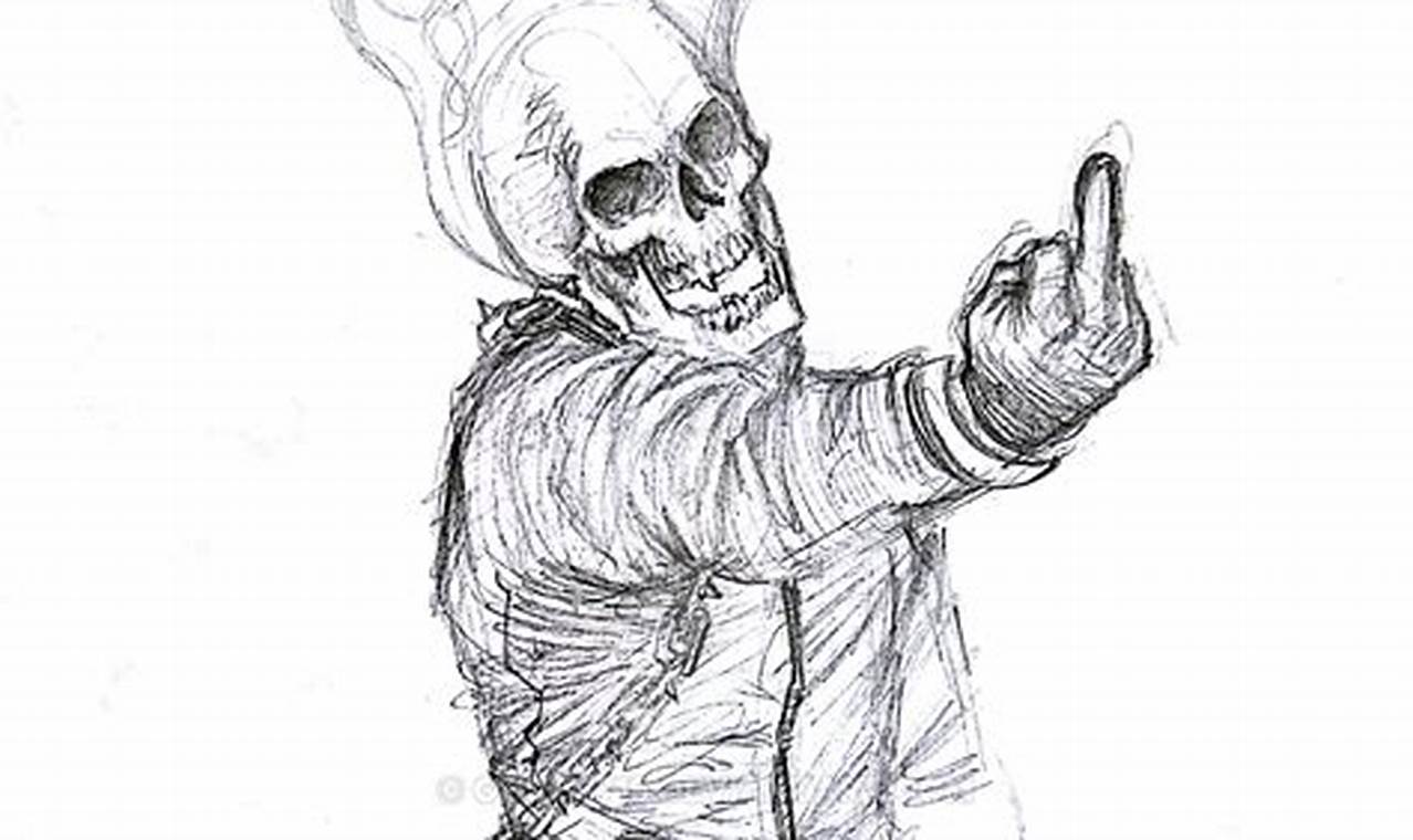 Ghost Rider: A Blazing Pencil Sketch