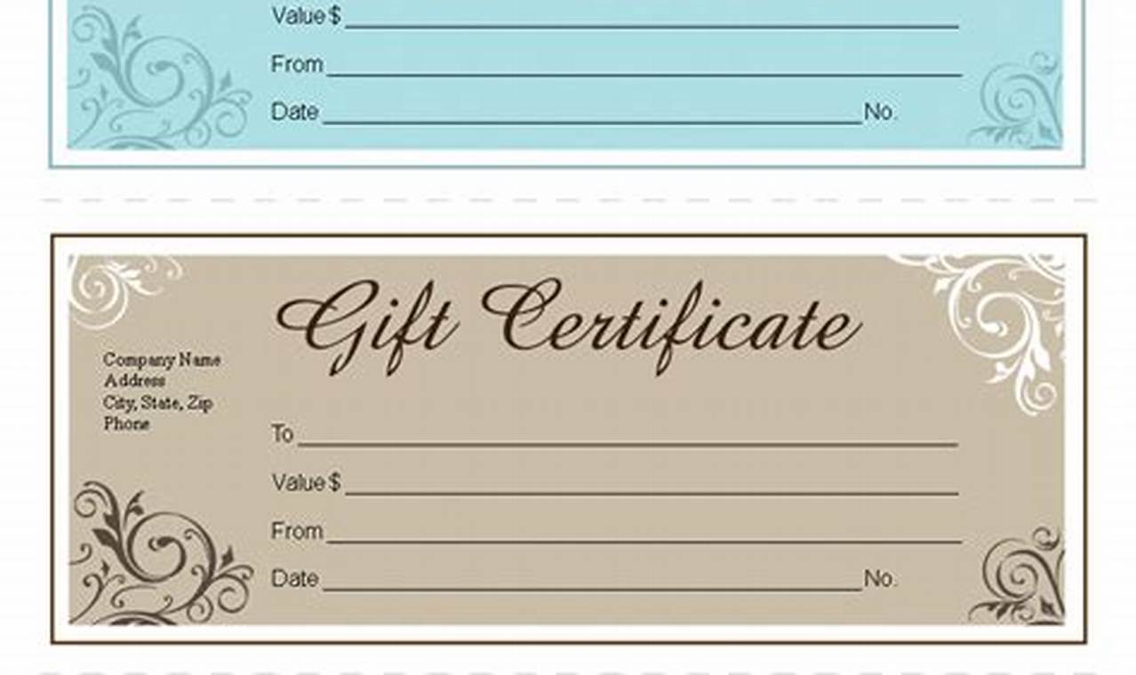 Free Gift Certificate Template Online