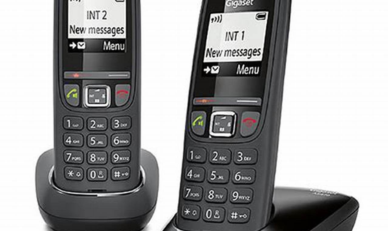 Gigaset As470 Duo Téléphone Fixe Sans Fil 2 Combinés Noir