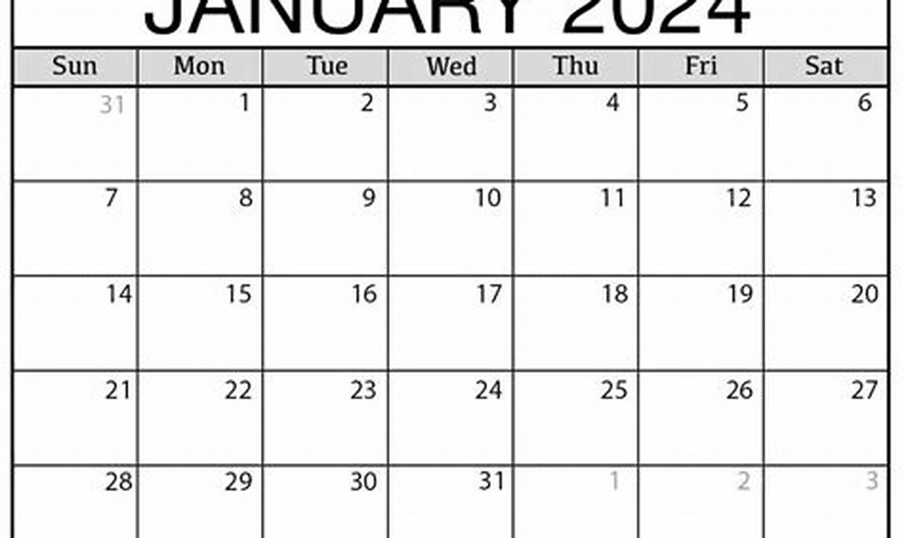 Google Calendar 2024 January
