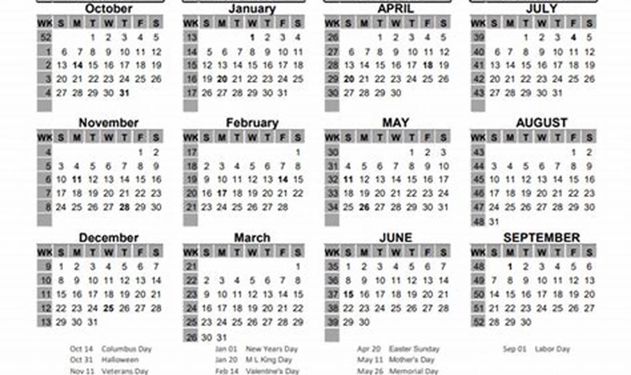 Government Fiscal Year 2024 Calendar