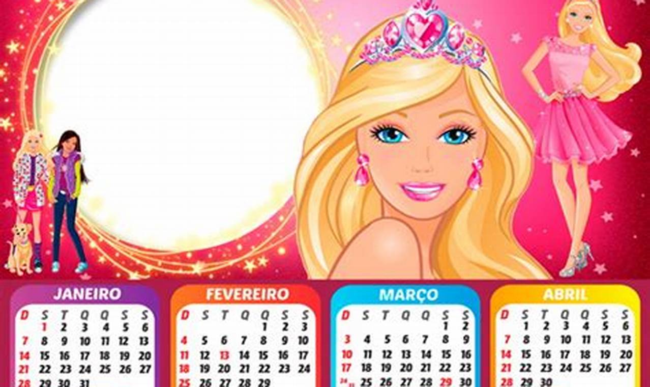 Graphique Barbie Calendar 2024 Neet