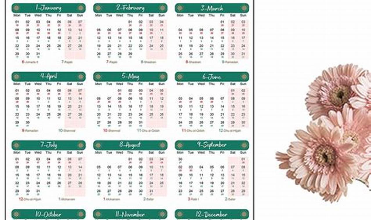 Gregorian And Hijri Calendar 2024