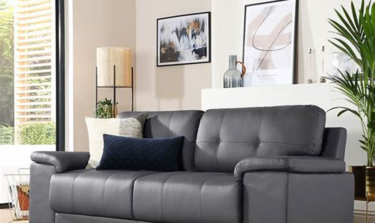 Grey Leather Sofa