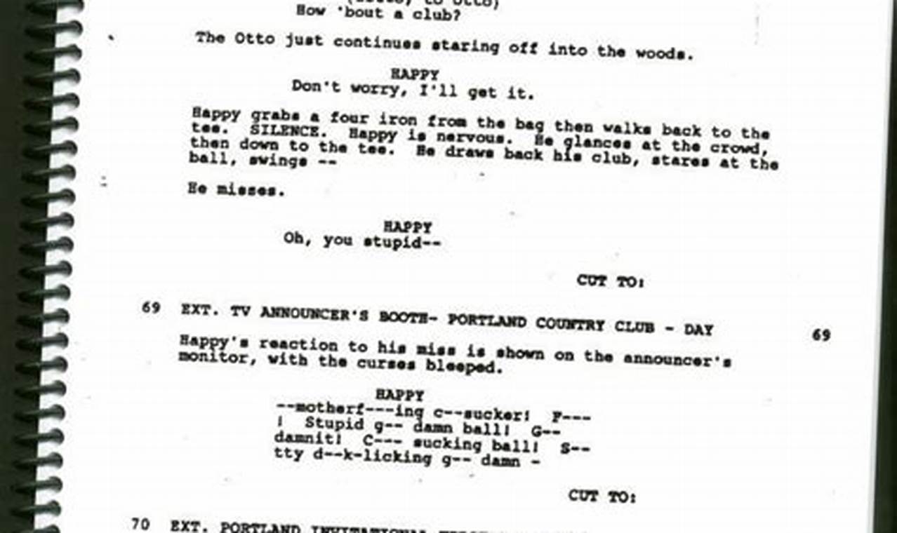 Happy Gilmore Bar Scene Script