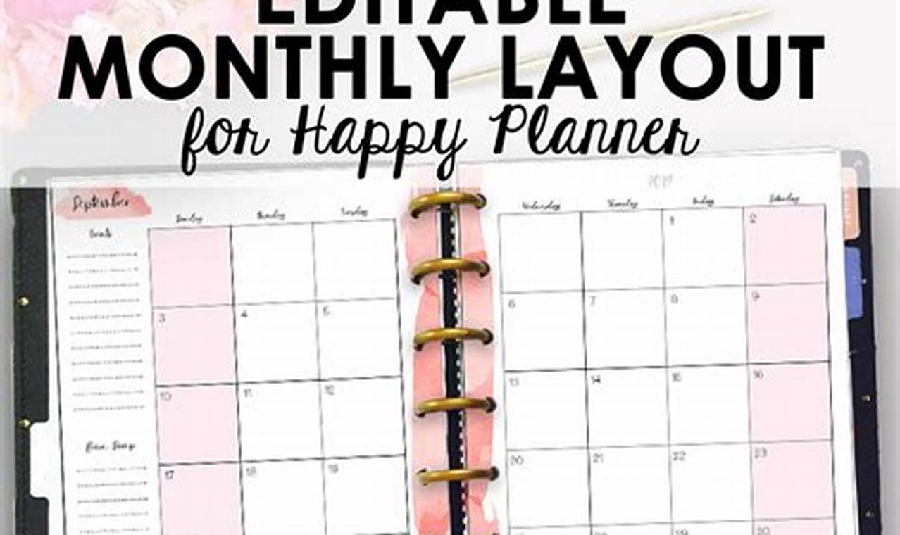 Happy Planner Blank Calendar Pages