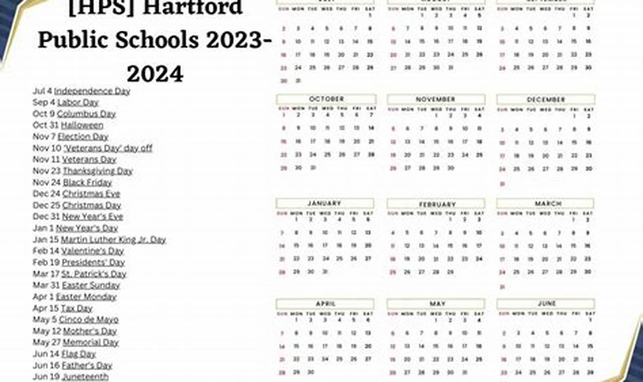 Hartford School Calendar 2024-2024
