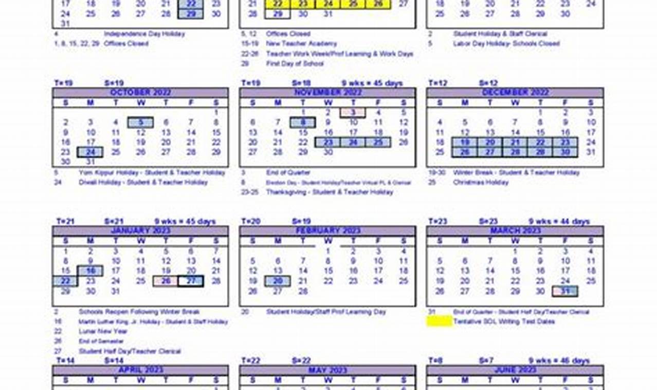 Henrico County School District Calendar