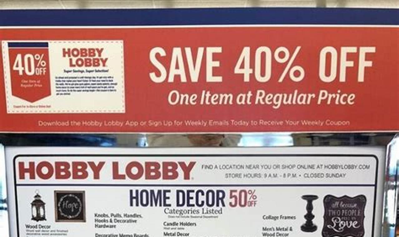 Hobby Lobby In Store Coupon 2024