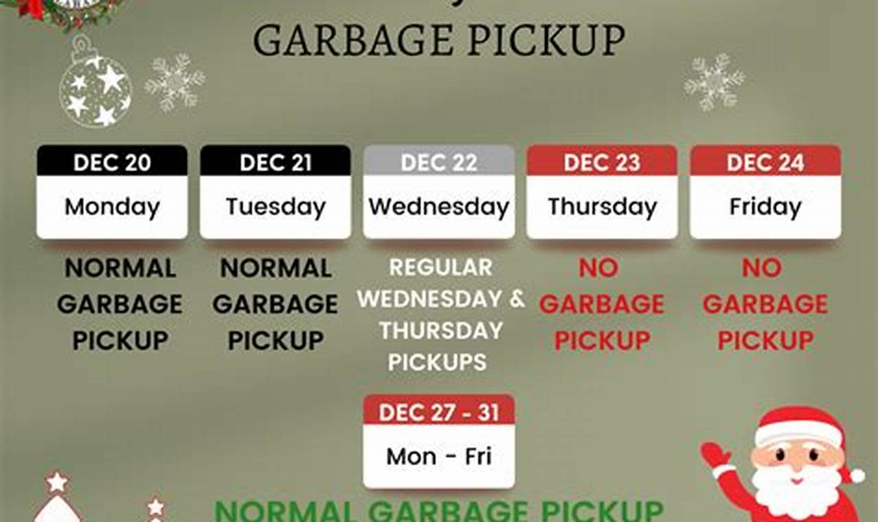 Holiday Trash Schedule 2024