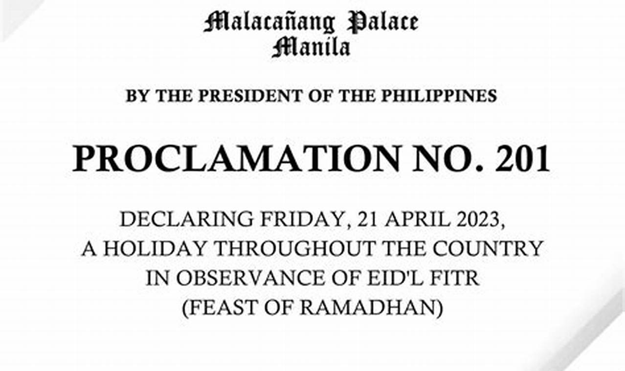 Holidays 2024 Philippines Proclamation
