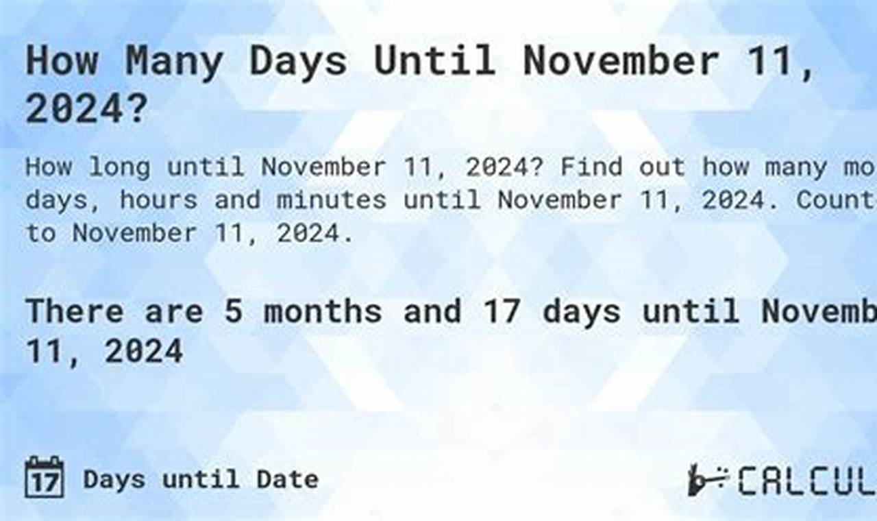 How Many Days Until November 11th 2024