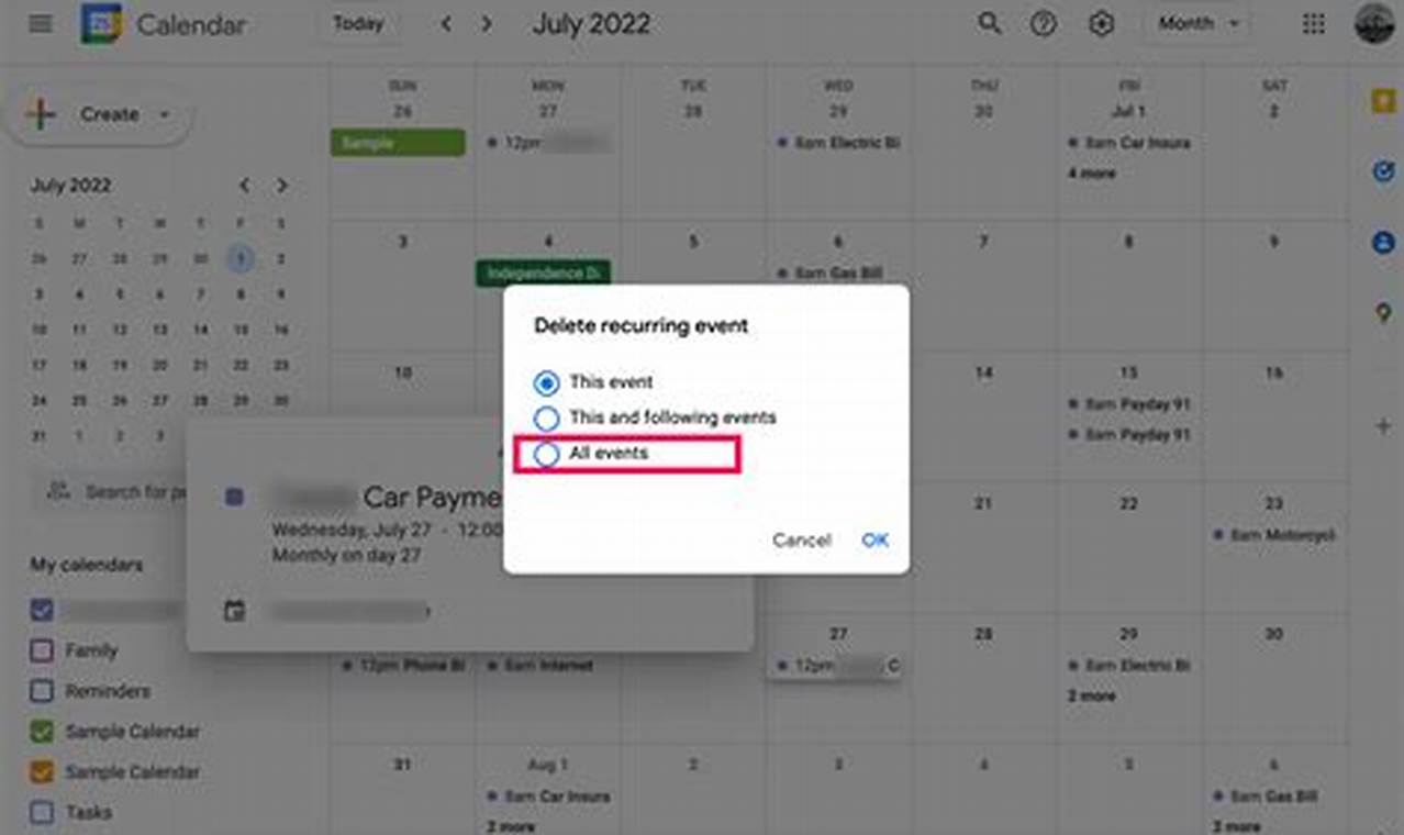 How To Delete Google Calendar Events