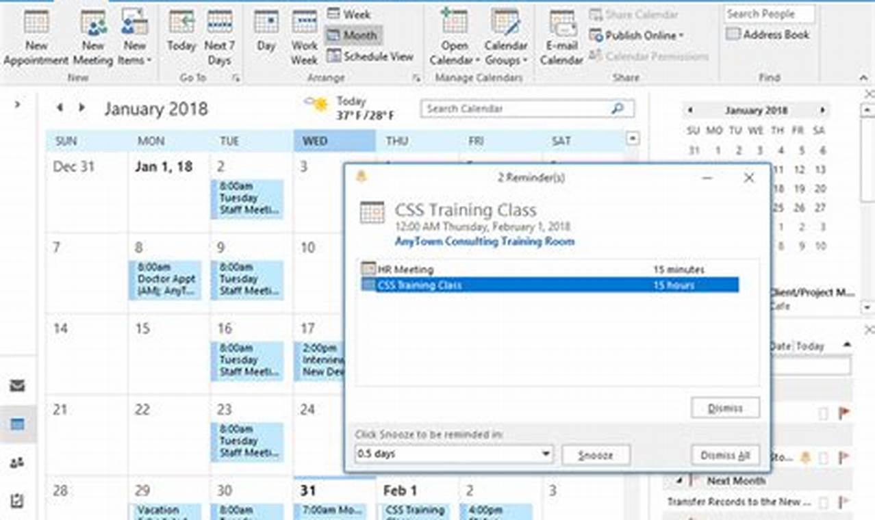 How To Set Calendar Reminder In Outlook