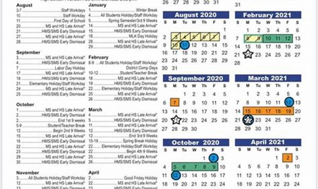 Humble 2024-25 Calendar