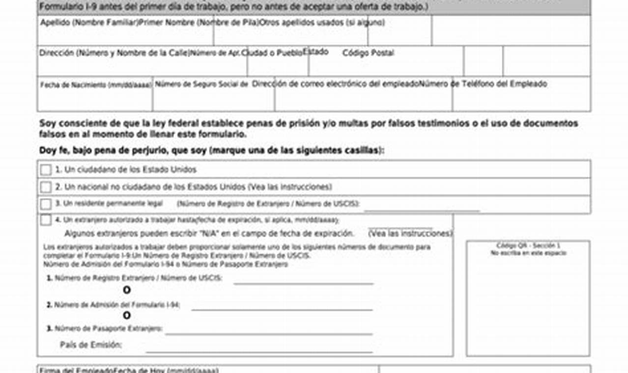 I9 Form 2024 Fillable Pdf Spanish