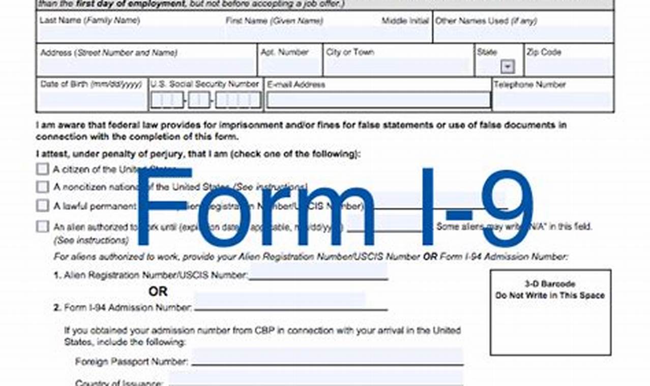 I9 Form 2024 Irs